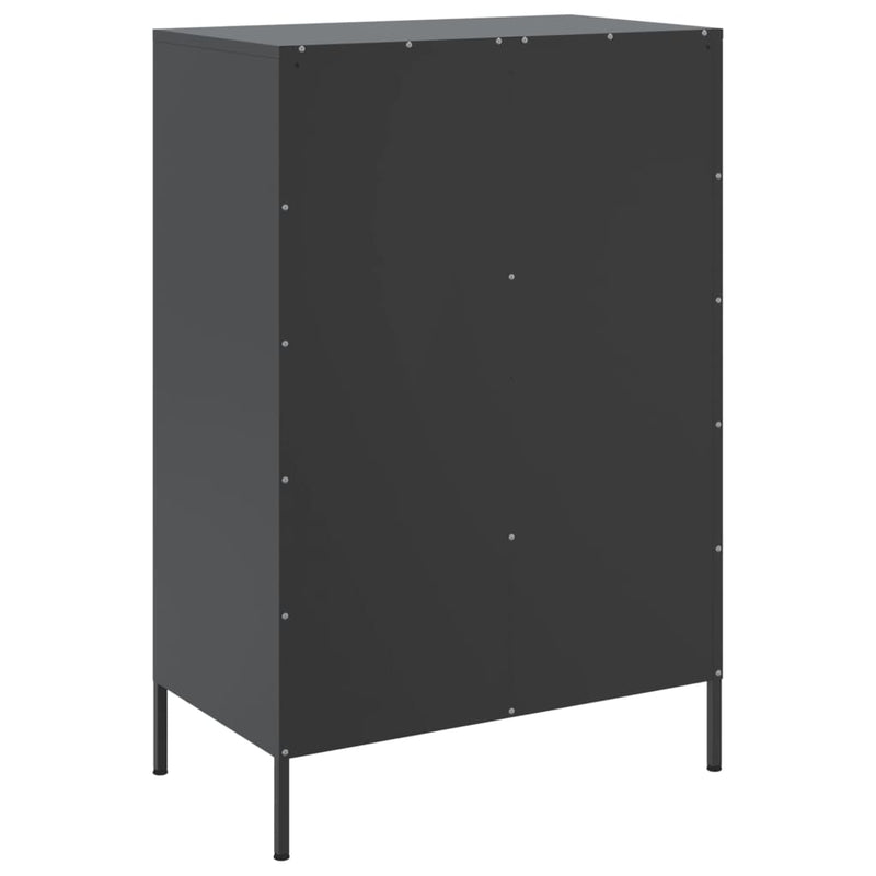 Highboard Schwarz 68x39x101,5 cm Kaltgewalzter Stahl