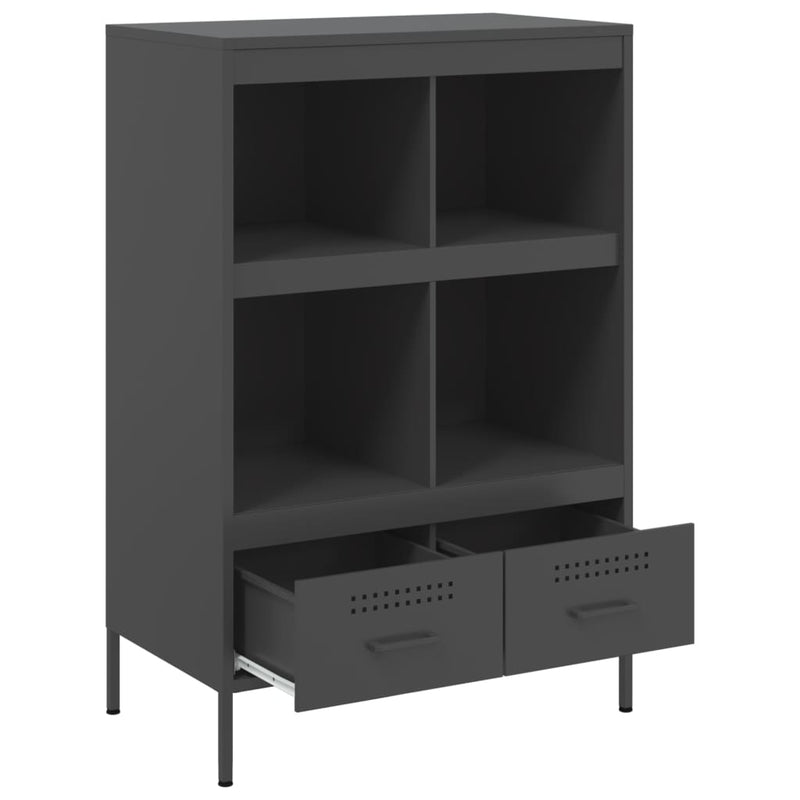 Highboard Schwarz 68x39x101,5 cm Kaltgewalzter Stahl