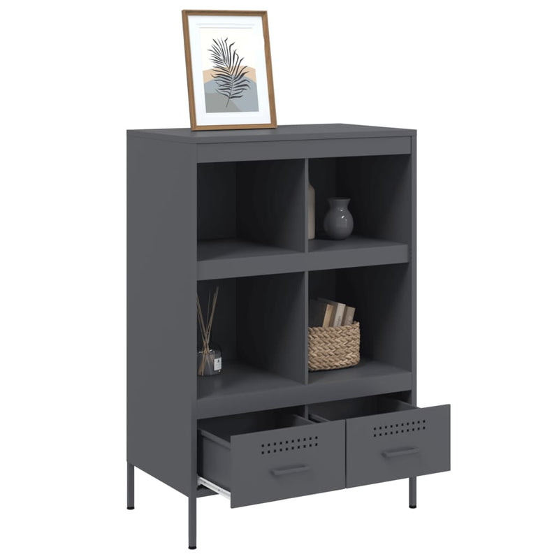 Highboard Anthrazit 68x39x101,5 cm Kaltgewalzter Stahl