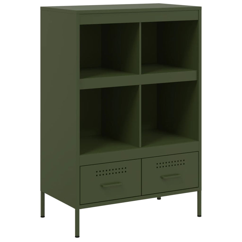 Highboard Olivgrün 68x39x101,5 cm Kaltgewalzter Stahls