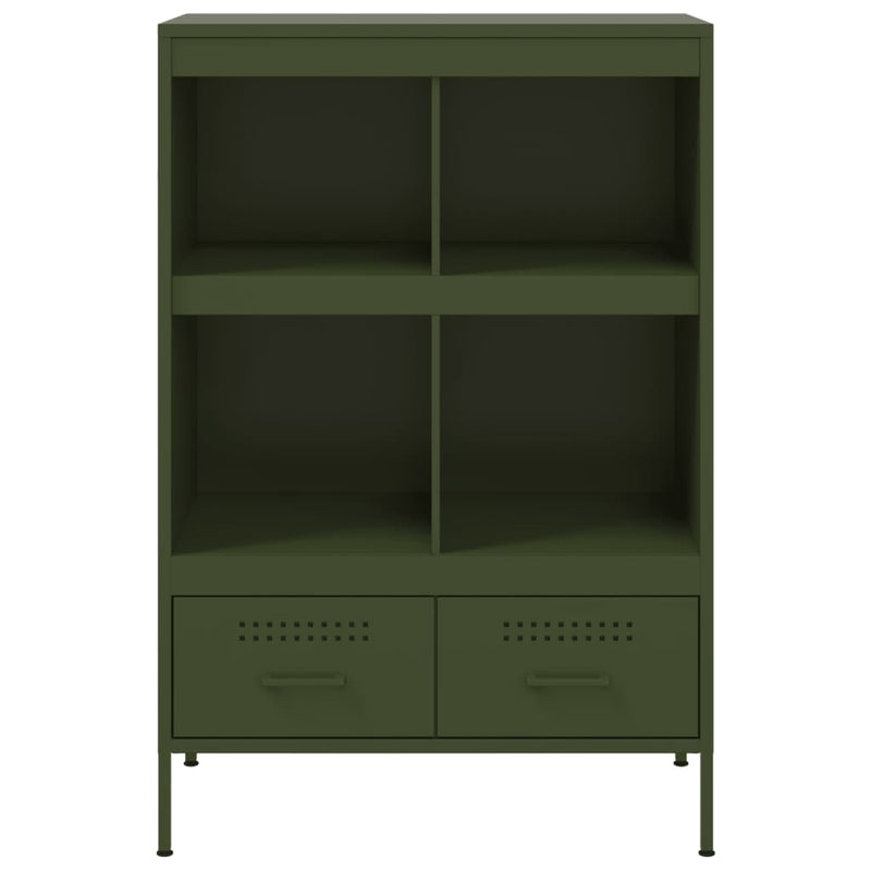 Highboard Olivgrün 68x39x101,5 cm Kaltgewalzter Stahls