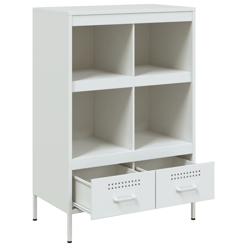 Highboard Weiß 68x39x101,5 cm Kaltgewalzter Stahl