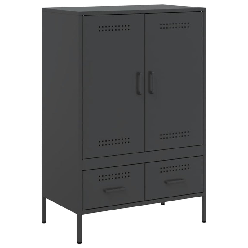 Highboard Schwarz 68x39x101,5 cm Kaltgewalzter Stahl