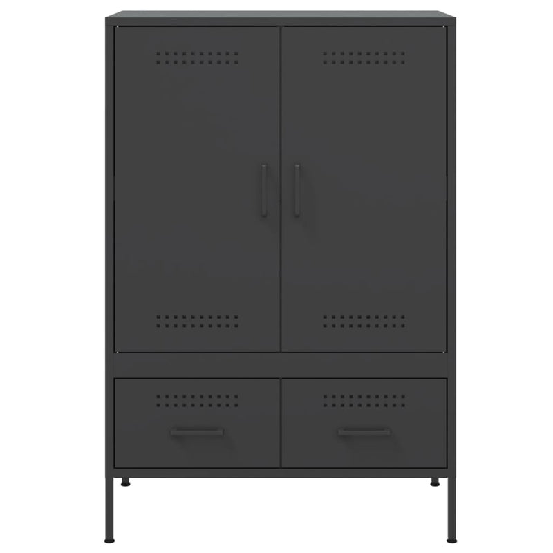 Highboard Schwarz 68x39x101,5 cm Kaltgewalzter Stahl