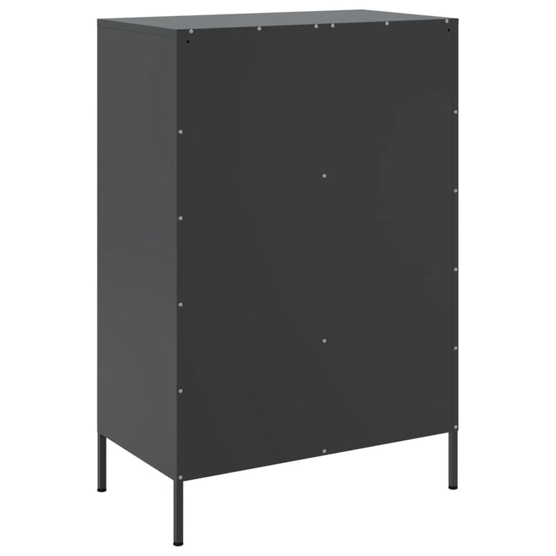 Highboard Schwarz 68x39x101,5 cm Kaltgewalzter Stahl