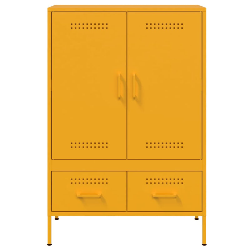 Highboard Senfgelb 68x39x101,5 cm Kaltgewalzter Stahl