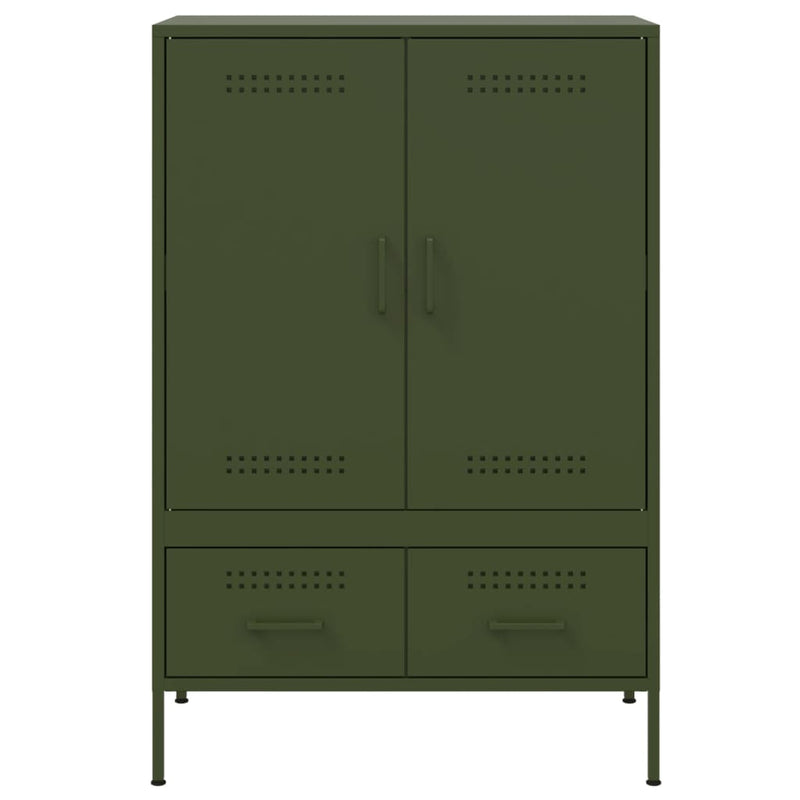 Highboard Olivgrün 68x39x101,5 cm Kaltgewalzter Stahls