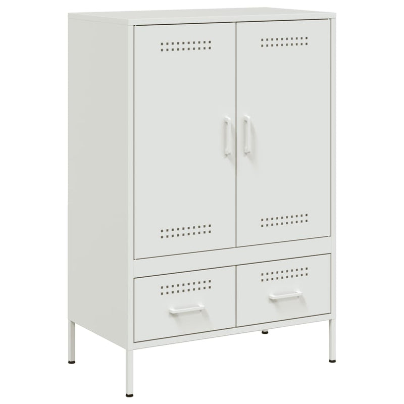 Highboard Weiß 68x39x101,5 cm Kaltgewalzter Stahl