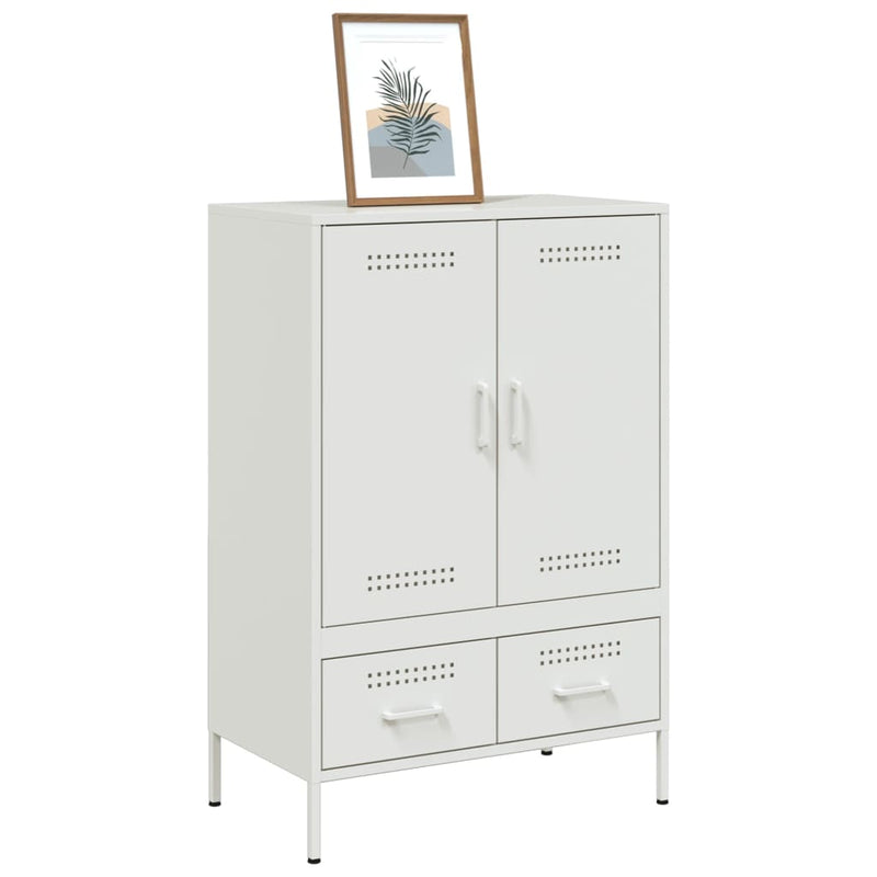 Highboard Weiß 68x39x101,5 cm Kaltgewalzter Stahl