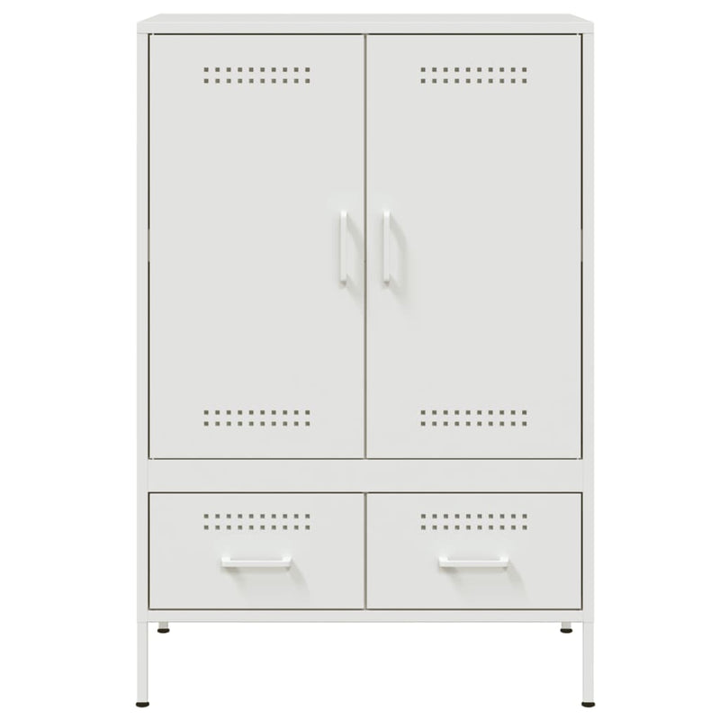 Highboard Weiß 68x39x101,5 cm Kaltgewalzter Stahl