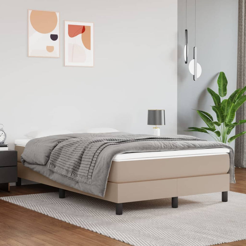 Boxspringbett Matratze Cappuccino-Braun 120x190 cm Kunstleder