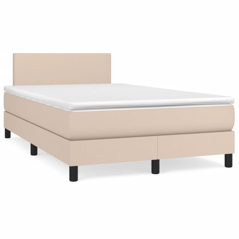 Boxspringbett Matratze Cappuccino-Braun 120x190 cm Kunstleder