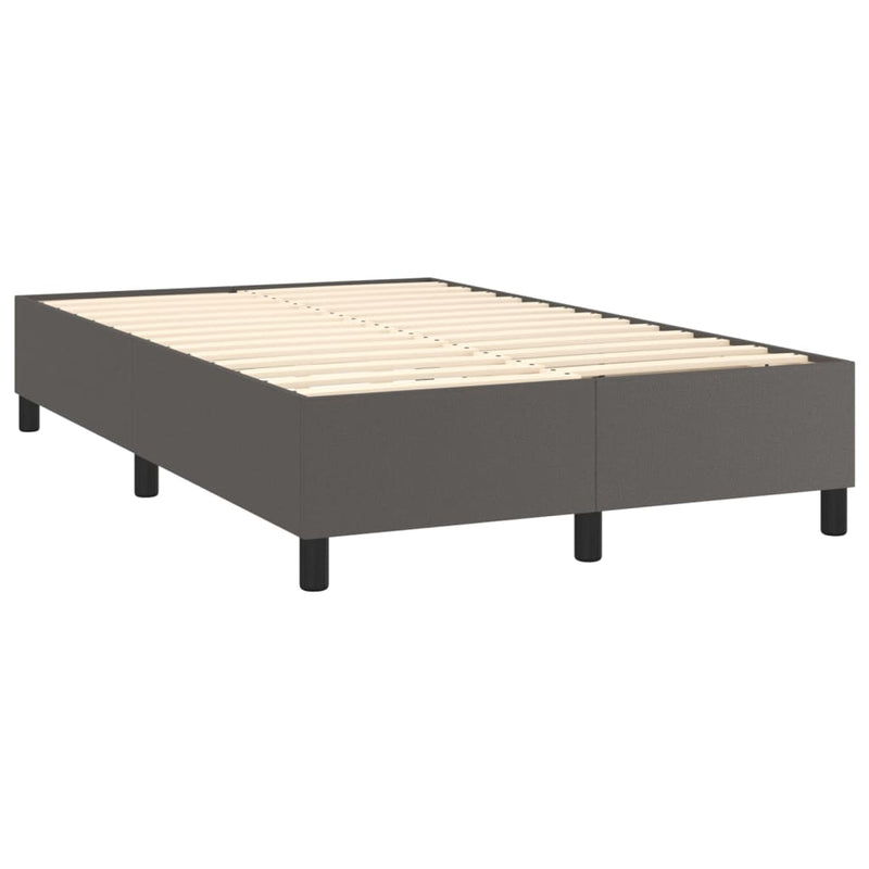 Boxspringbett mit Matratze Grau 120x190 cm Kunstleder