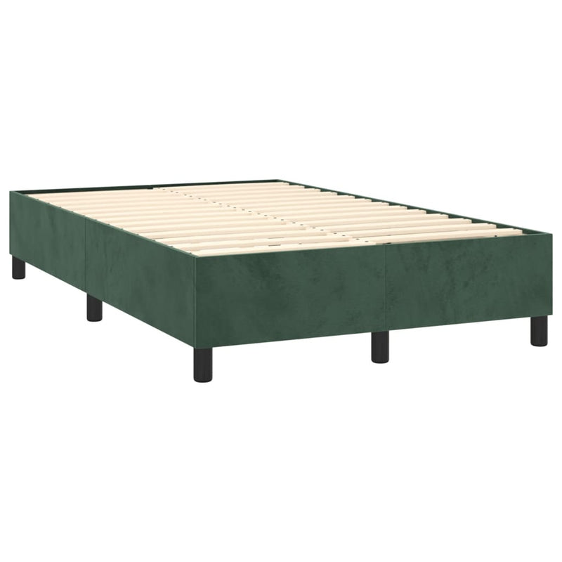 Boxspringbett mit Matratze Dunkelgrün 120x190 cm Samt