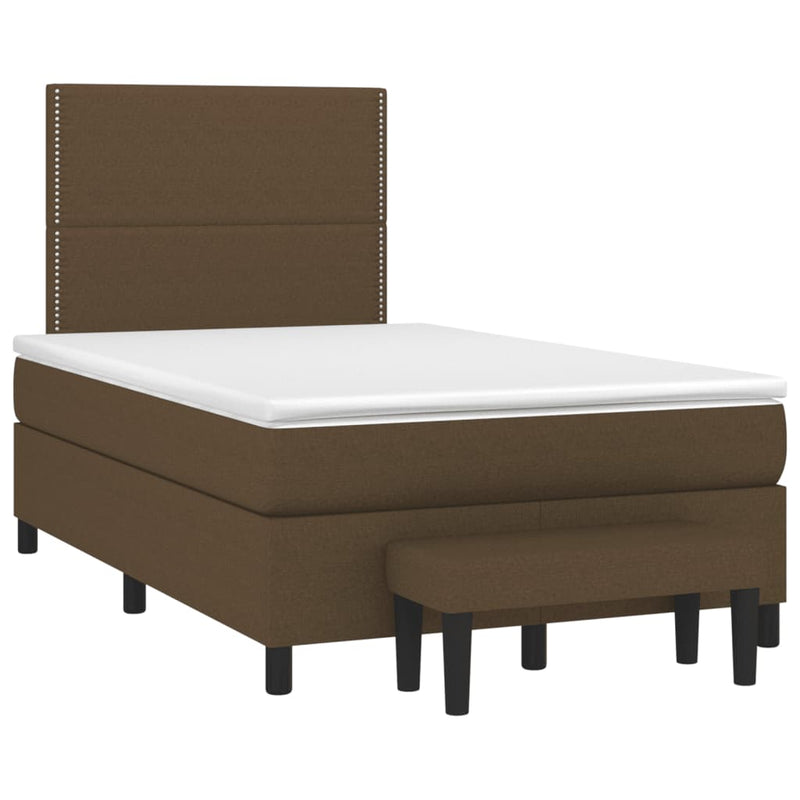 Boxspringbett mit Matratze Dunkelbraun 120x190 cm Stoff