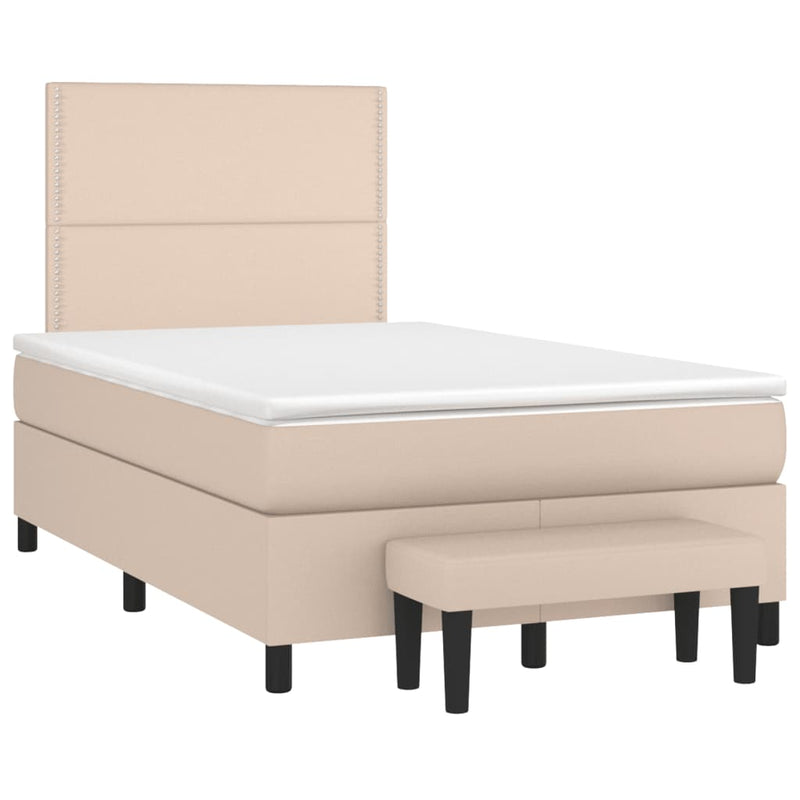 Boxspringbett Matratze Cappuccino-Braun 120x190 cm Kunstleder