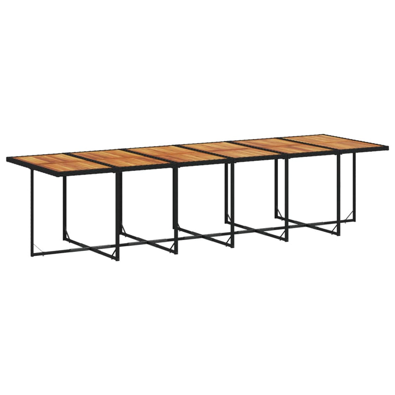 17-tlg. Garten-Essgruppe mit Kissen Schwarz Poly Rattan