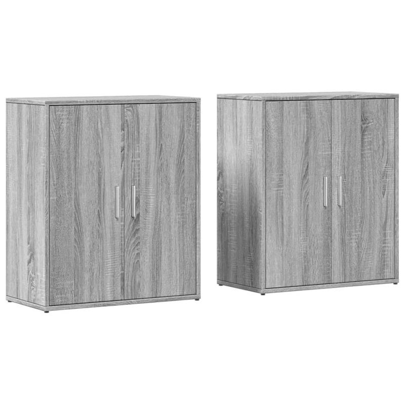 Sideboards 2 Stk. Grau Sonoma-Eiche 60x31x70 cm Holzwerkstoff