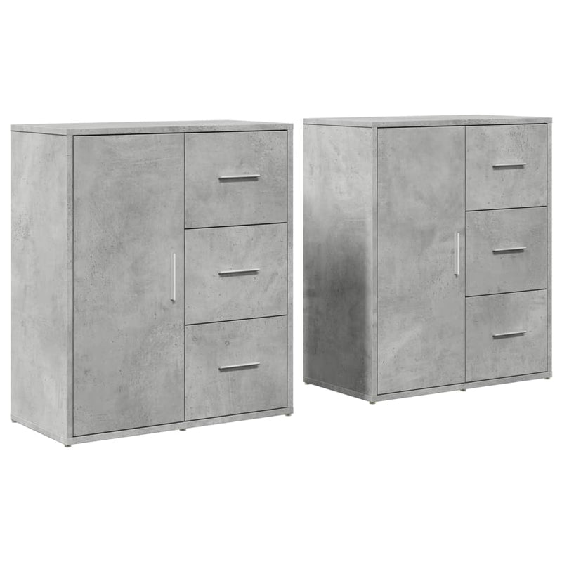 Sideboards 2 Stk. Betongrau 60x31x70 cm Holzwerkstoff