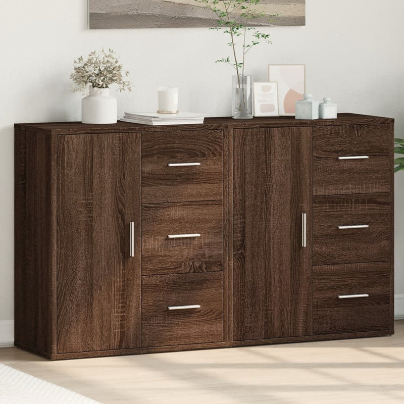 Sideboards 2 Stk. Braun Eichen-Optik 60x31x70 cm Holzwerkstoff