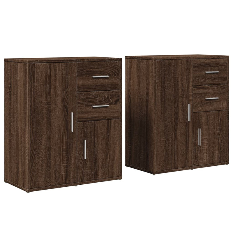 Sideboards 2 Stk. Braun Eichen-Optik 60x31x70 cm Holzwerkstoff