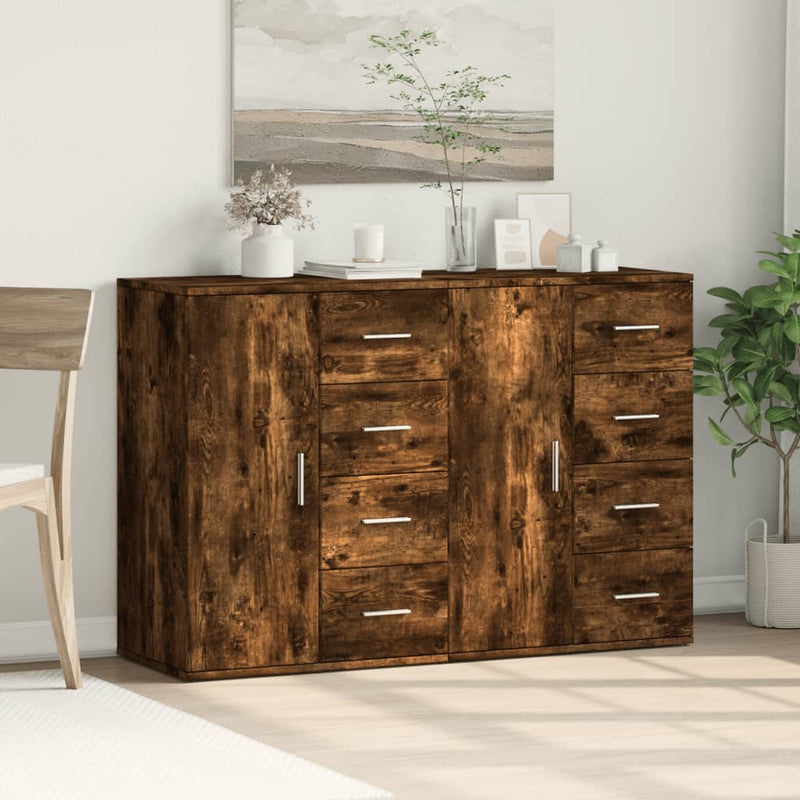 Sideboards 2 Stk. Räuchereiche 59x39x80 cm Holzwerkstoff