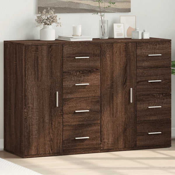 Sideboards 2 Stk. Braun Eichen-Optik 59x39x80 cm Holzwerkstoff