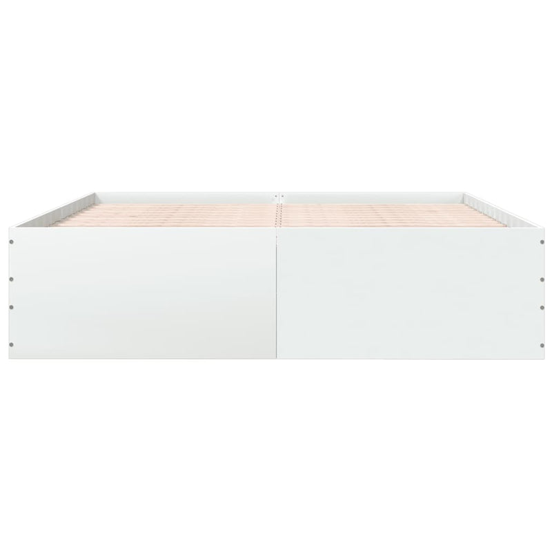 Bettgestell Weiß 200x200 cm Holzwerkstoff