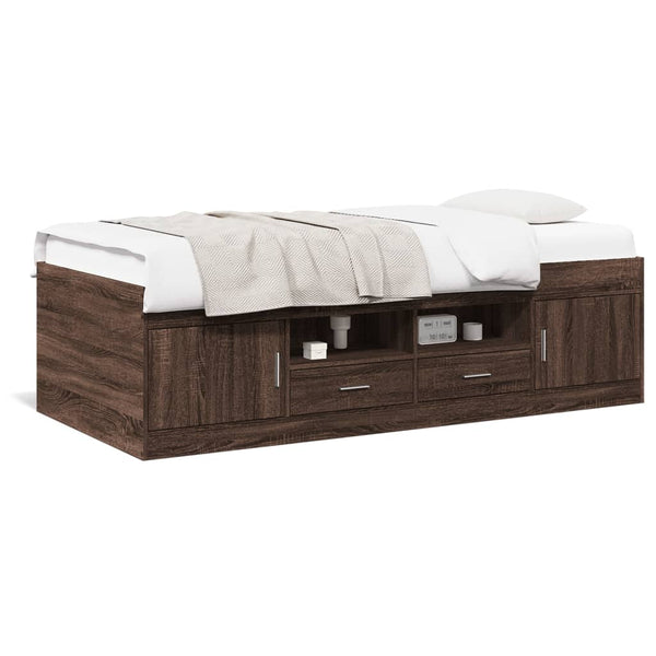 Tagesbett Schubladen Braun Eiche-Optik 100x200 cm Holzwerkstoff