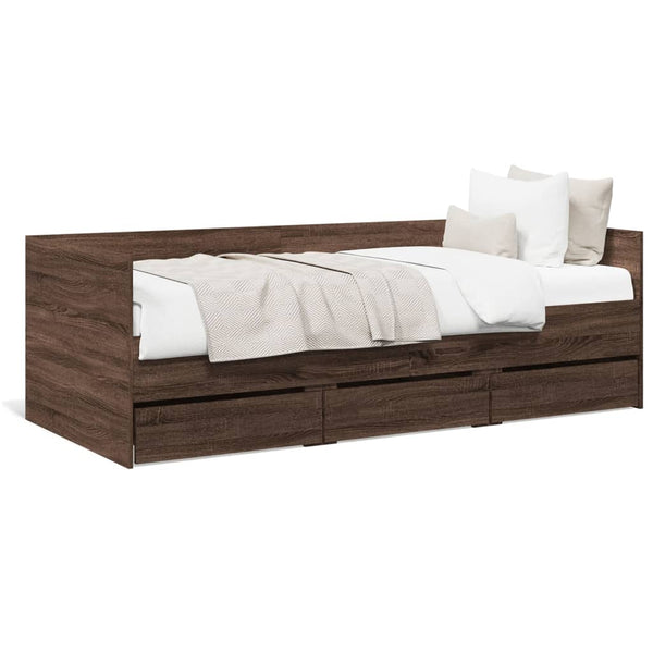 Tagesbett Schubladen Braun Eiche-Optik 75x190 cm Holzwerkstoff