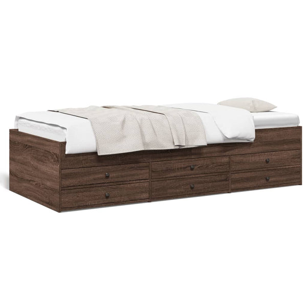 Tagesbett Schubladen Braun Eiche-Optik 90x200 cm Holzwerkstoff