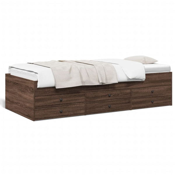 Tagesbett Schubladen Braun Eiche-Optik 90x190 cm Holzwerkstoff