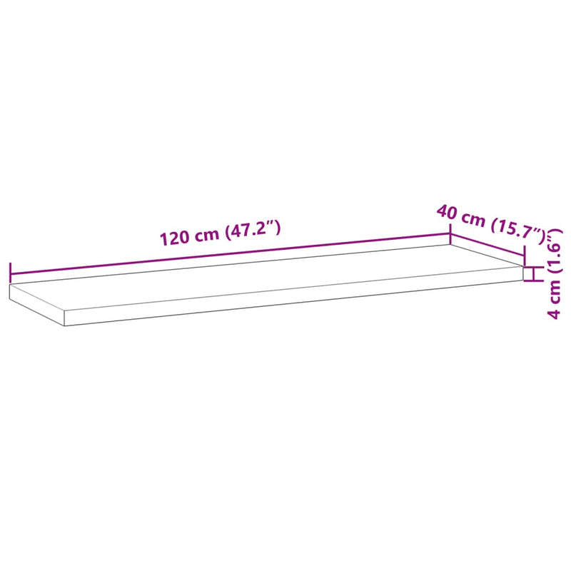 Schweberegale 2 Stk. 120x40x4 cm Massivholz Akazie Unbehandelt