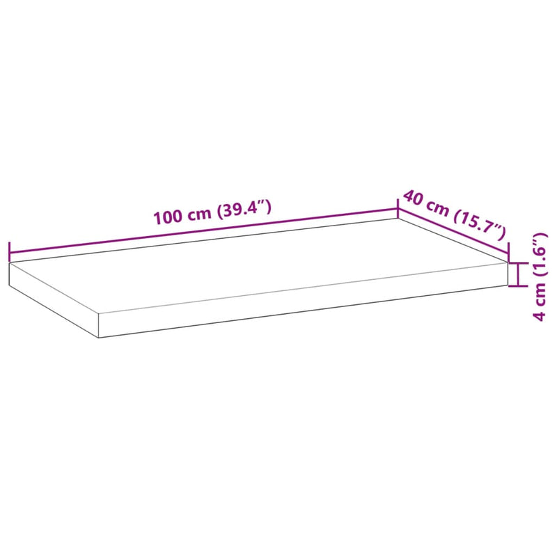 Waschtischplatte Ölbeschichtung 100x40x4 cm Massivholz Akazie