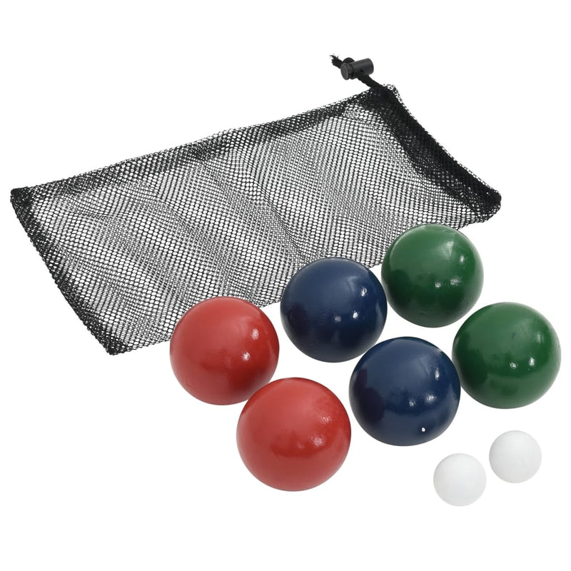 8-tlg. Boccia-Spielset mit Tragetasche Massivholz Kiefer