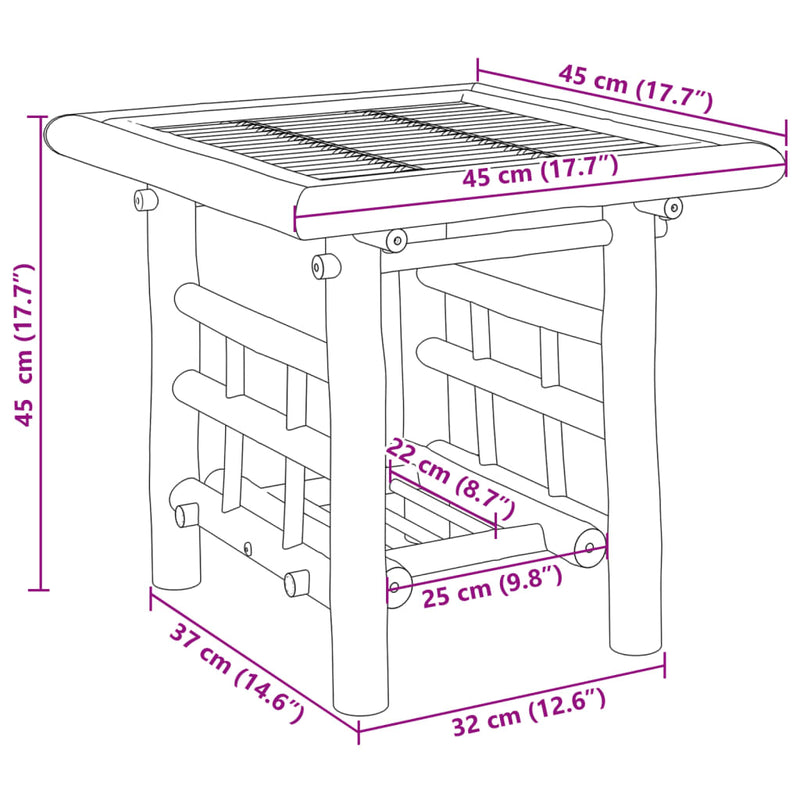 Beistelltisch 45x45x45 cm Bambus