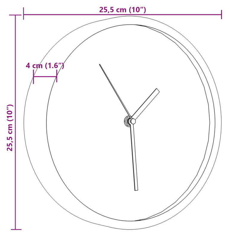 Wanduhr Blau Ø25,5 cm Polystyren und Glas