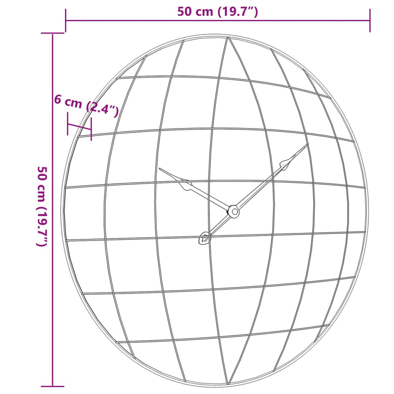 Wanduhr Gelb und Schwarz Ø50 cm Holzwerkstoff