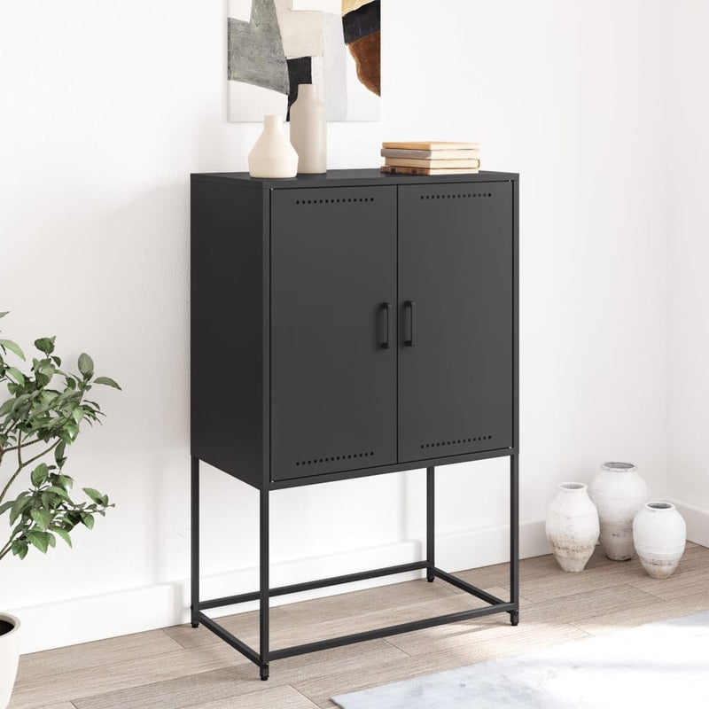 Highboard Schwarz 68,5x38,5x107 cm Stahl