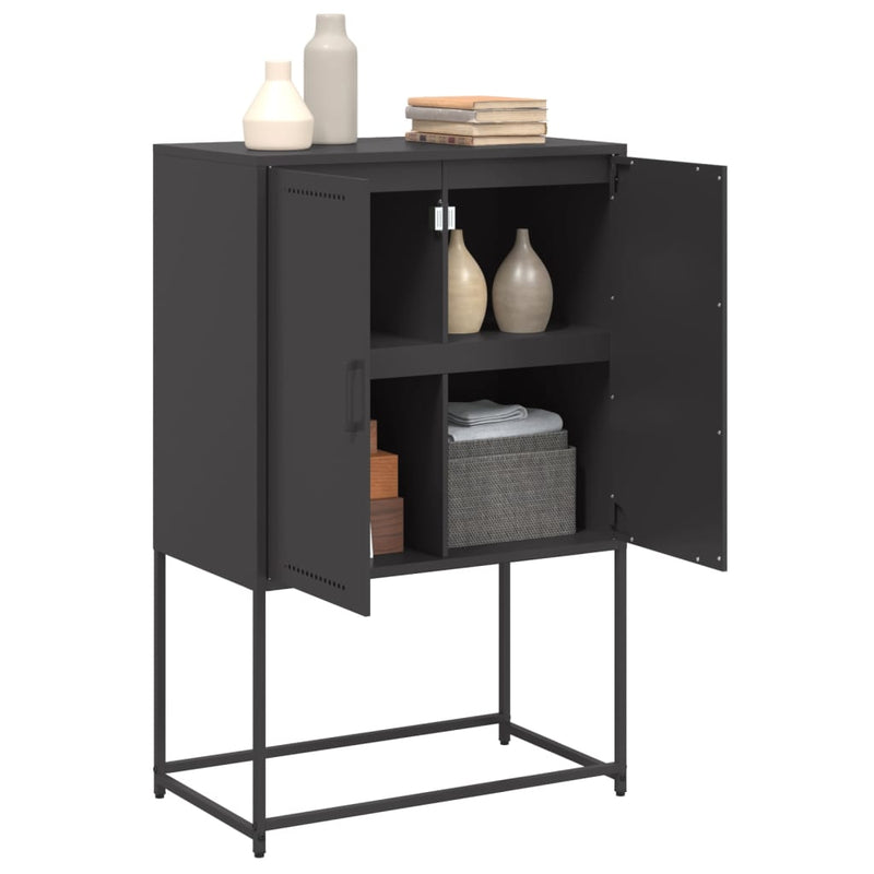 Highboard Schwarz 68,5x38,5x107 cm Stahl