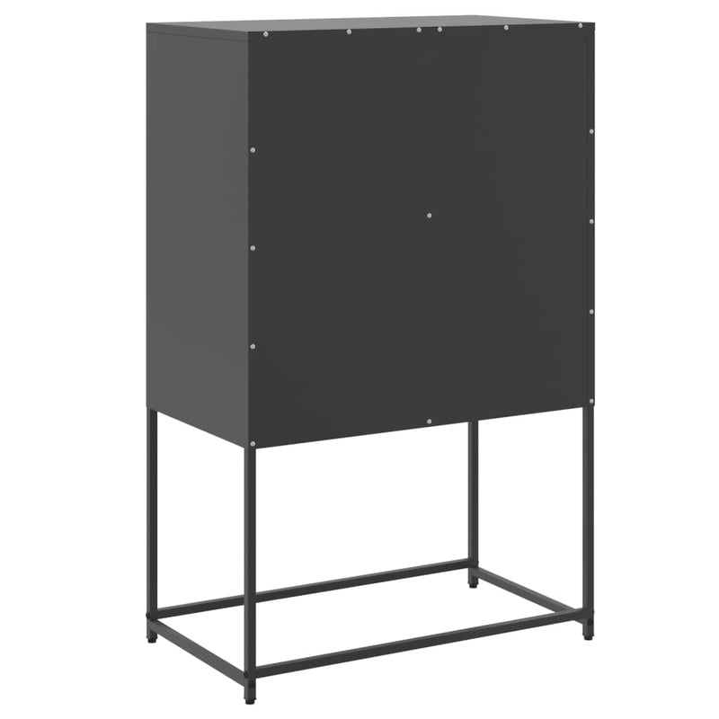 Highboard Schwarz 68,5x38,5x107 cm Stahl