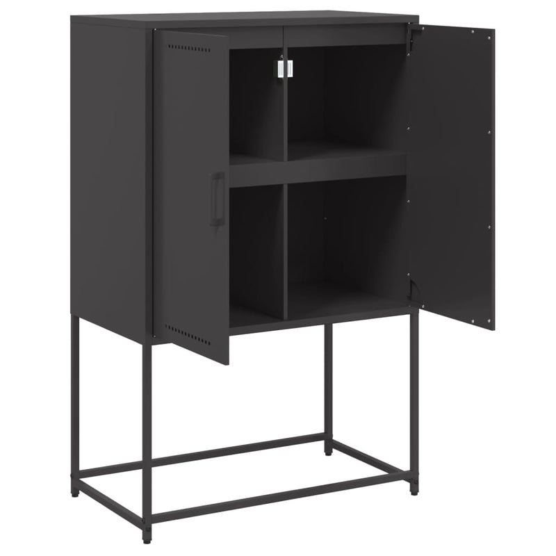 Highboard Schwarz 68,5x38,5x107 cm Stahl