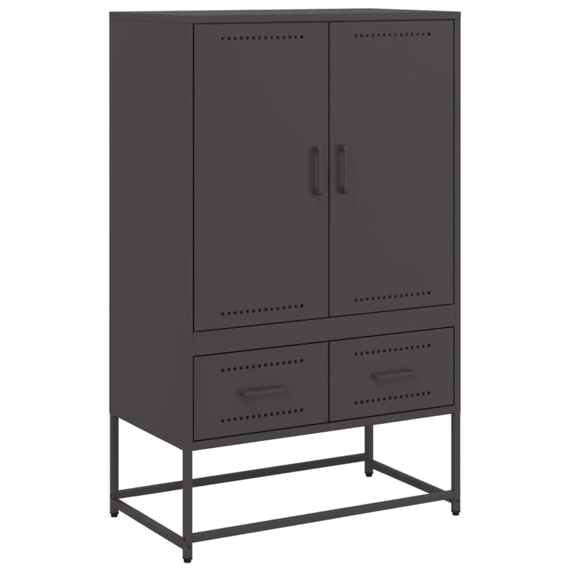 Highboard Schwarz 68x39x111,5 cm Kaltgewalzter Stahl