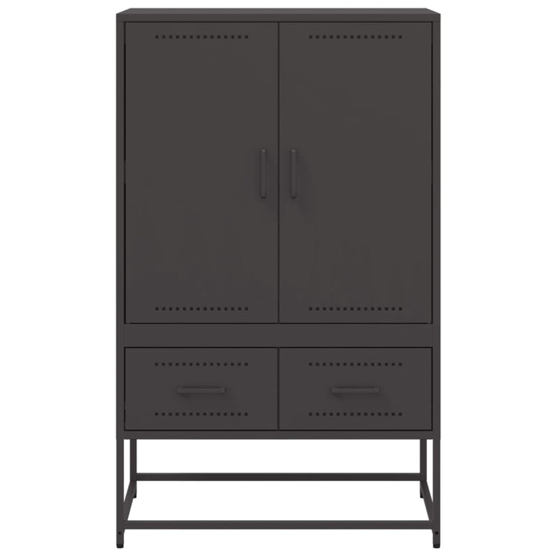 Highboard Schwarz 68x39x111,5 cm Kaltgewalzter Stahl