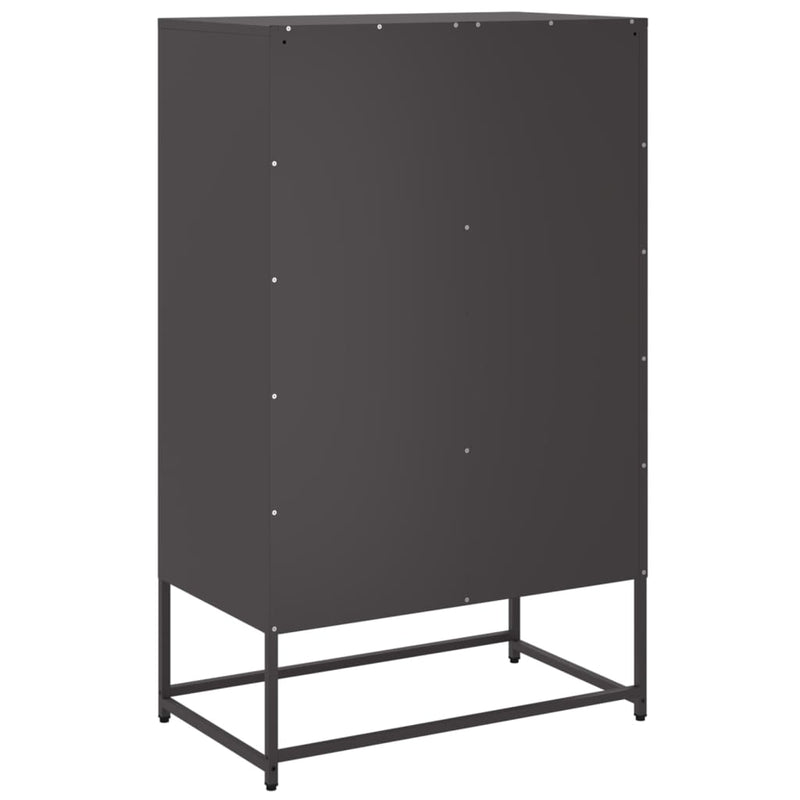 Highboard Schwarz 68x39x111,5 cm Kaltgewalzter Stahl