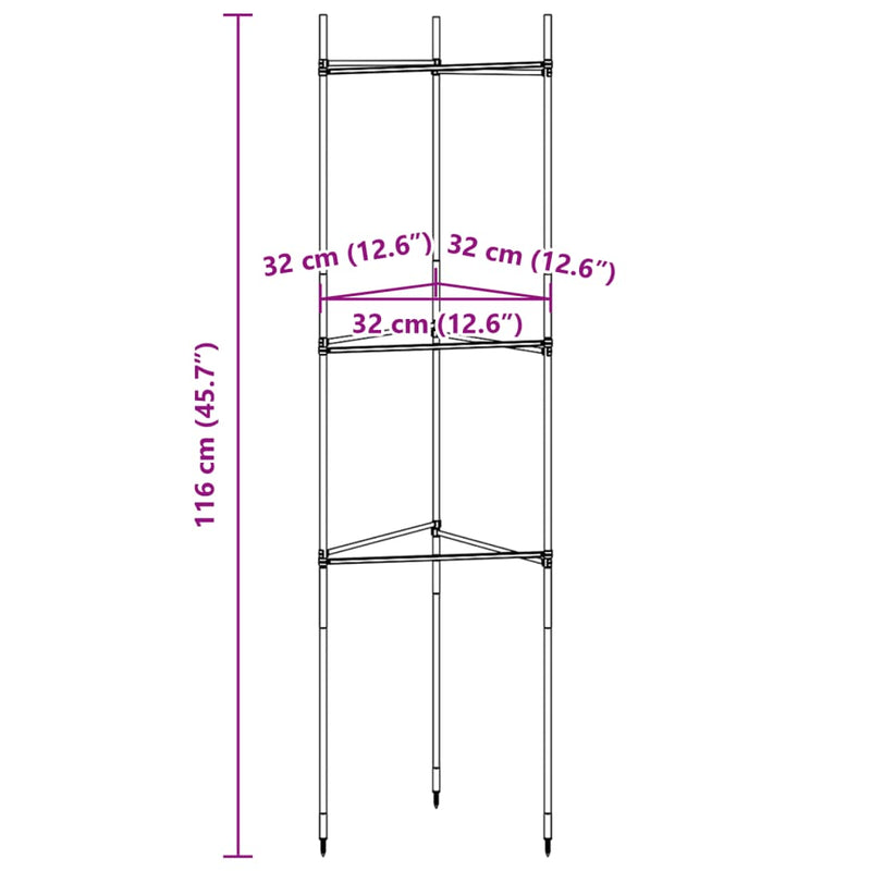 Tomatenkäfige 6 Stk. 116 cm Stahl und PP