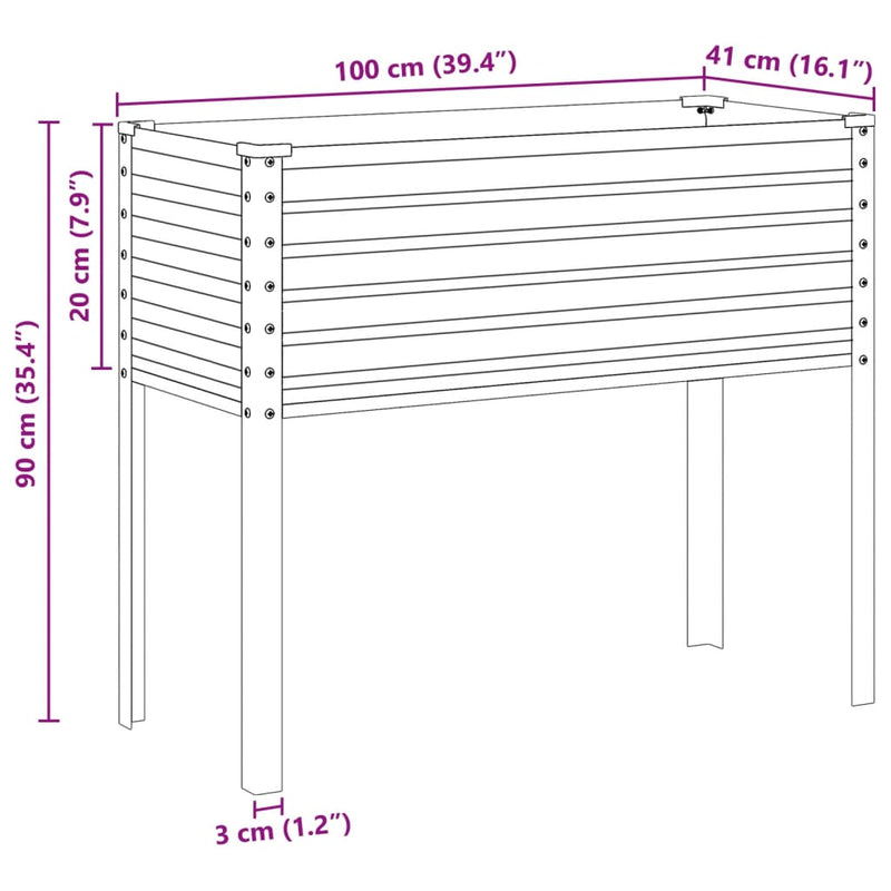 Pflanzkübel 100x41x90 cm Cortenstahl