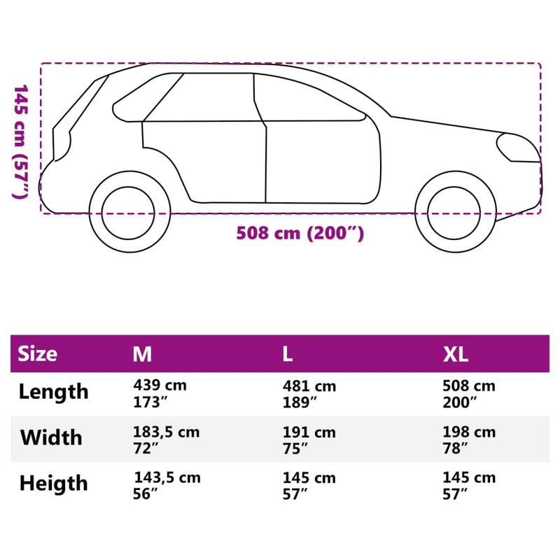 Autoabdeckung für SUV Voll Grau XL Vliesstoff