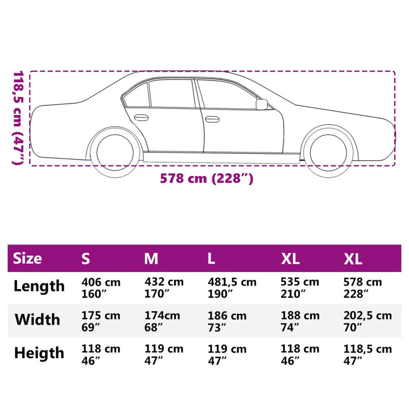 Autoabdeckung für Limousine Hagelschutz Voll XXL Grau & Silbern