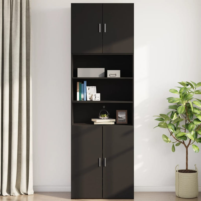 Wandschrank Schwarz 80x42,5x64 cm Holzwerkstoff